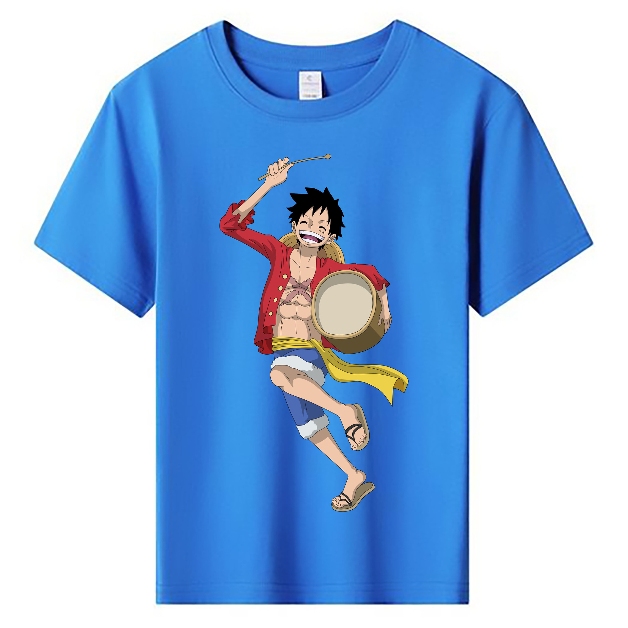 ワンピース モンキー・D・ルフィ ONE PIECE Monkey D. Luffy 綿100％キッズTシャツ（フロントプリント）